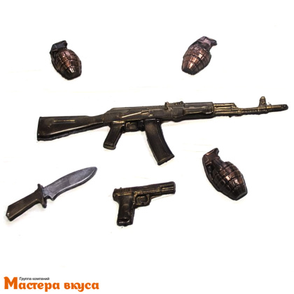 Форма для шоколада пластиковая ОРУЖИЕ 270*125 мм (7 ячеек)