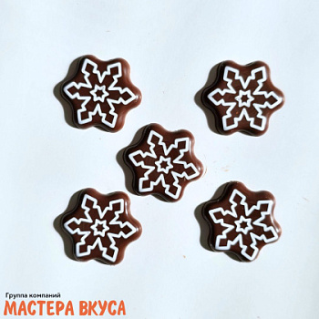 Декор из шоколадной глазури  "Снежинка", d-30 мм
