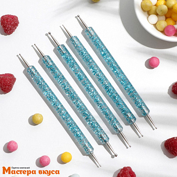 Набор инструментов для работы с мастикой и марципаном (набор 5 шт), 13,5см "Космос"