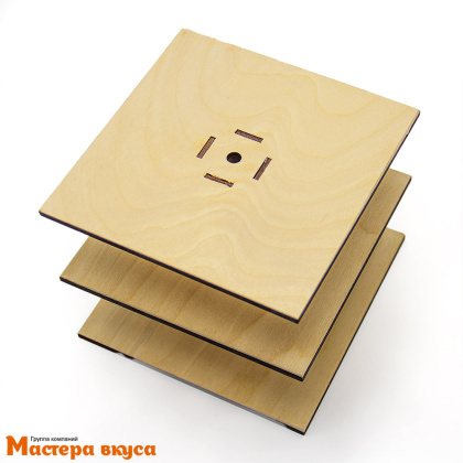 Подставка для торта КУБИК-РУБИК, дерево 15*15 см