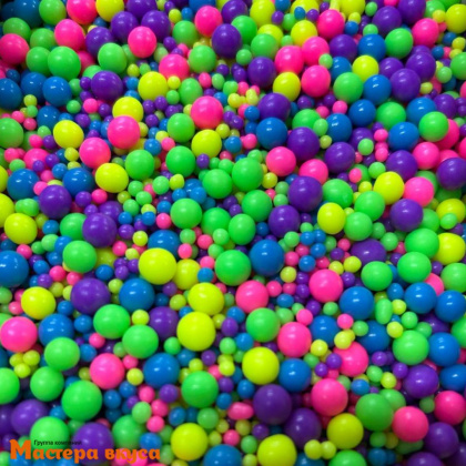 Посыпка Шарики зерновые Неоновый микс №922 Син-Лайм-Лимон-Розов-Ультраф (d2-7мм), 1,5кг