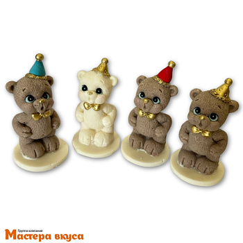 Фигурка из шок. глазури "Мишка задувает свечу", h~6,5 см