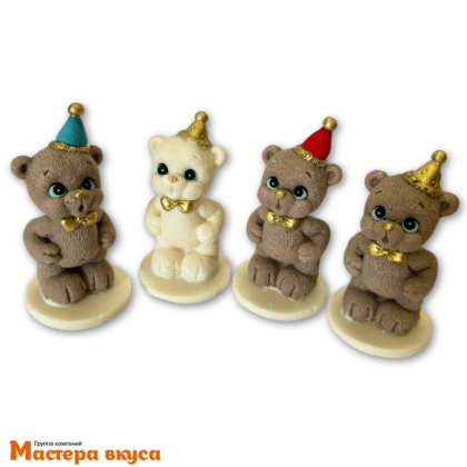 Фигурка из шок. глазури "Мишка задувает свечу", h~6,5 см