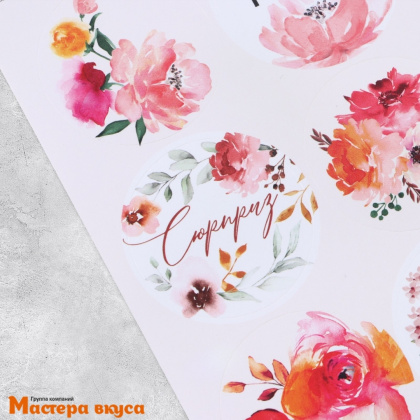 Набор наклеек "СЮРПРИЗ", d~4см, (набор 6 шт)