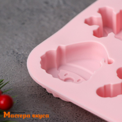 Форма силиконовая НОВОГОДНИЕ ПОДАРКИ, (14 ячеек) 20*12,7*1,7 см 