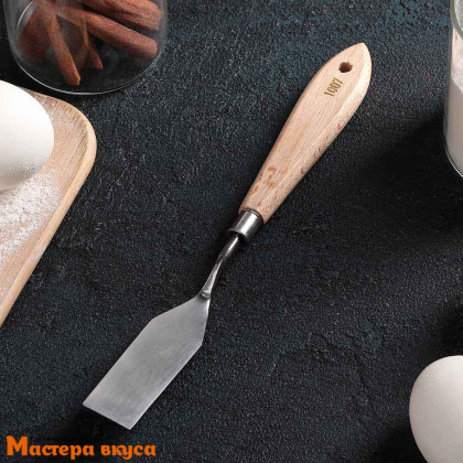 Палета (мастихин) лопатка металлическая 22 см (прямоугольная), с деревянный ручкой "Деко"