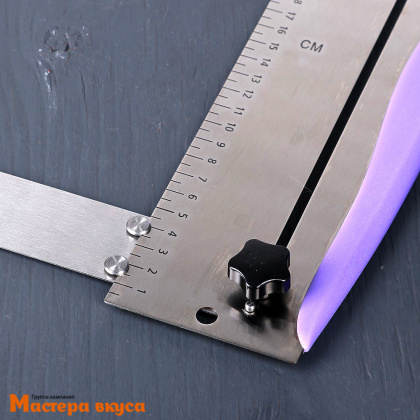 Скрепель-шпатель кондитерский регулируемый 31*23*3 см, 2 части (прямой угол) металический