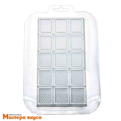 Форма для шоколада пластиковая, плитка ПОЛОСАТИК (классика)