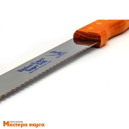 Нож с широкими зубцами, 35 см, с деревянной ручкой