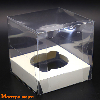 Упаковка для сладостей и шоколадных фигурок ПРОЗРАЧНАЯ 100*100*100 мм, с ложементом (2-д)