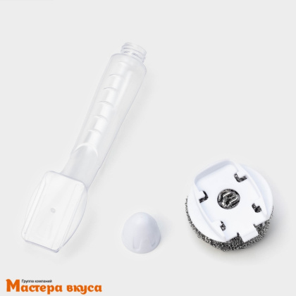 Губка для посуды металлическая, с ручкой дозатором Доляна 21,5*6,5*6 см 