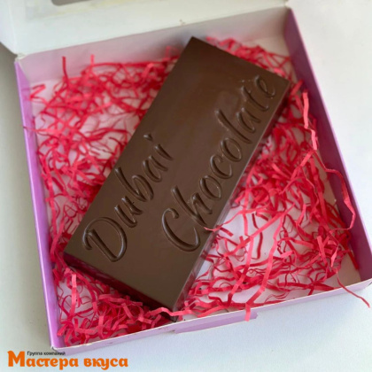 Форма для шоколада пластиковая, плитка ДУБАЙСКИЙ ШОКОЛАД с надписью, 185*120 мм 