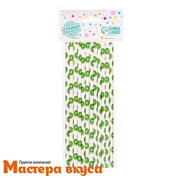 Трубочки бумажные, 20 см (упак 12 шт)  белые "Киви"