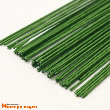 Кондитерская проволока зеленая d~0,3 мм, 40 см, (упак 30 шт), Blumentag