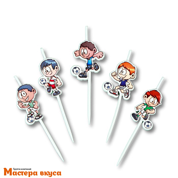 Свечи  ФУТБОЛИСТЫ, (набор 5 шт), h-5 см