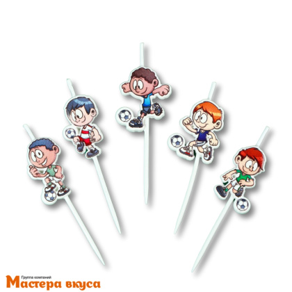 Свечи  ФУТБОЛИСТЫ, (набор 5 шт), h-5 см