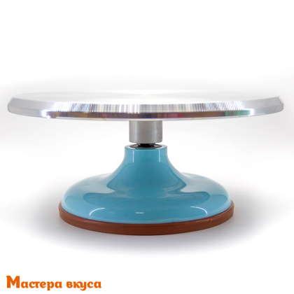 Подставка для торта вращающаяся, металл, D-29см  h-11см, Голубая