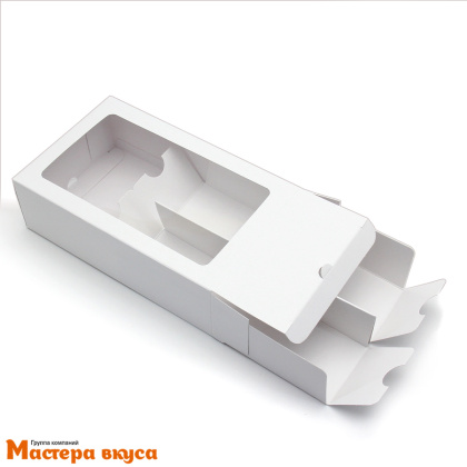 Упаковка для макаронс 12 шт, с окном 180*110*55 мм (белая)