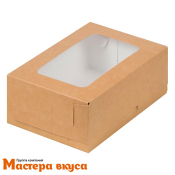 Упаковка для сладостей с окном 190*130*75 мм (крафт)