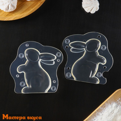 Форма для шоколада пластиковая КРОЛИК 3D 13,5*13 см
