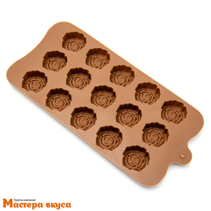 Форма для шоколада силиконовая  РОЗОЧКИ, (15 ячеек) 20*10*2 см