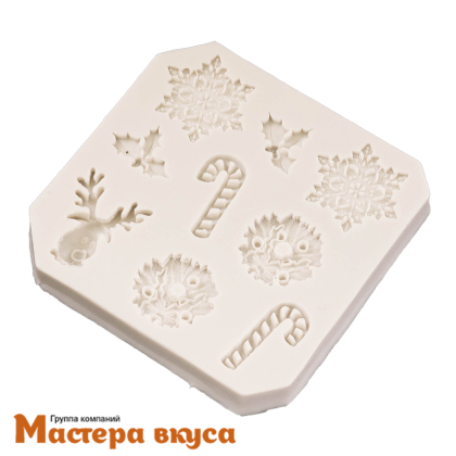 Молд силиконовый РОЖДЕСТВЕНСКОЕ НАСТРОЕНИЕ, 10*10 см (НГ)