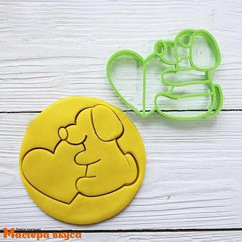 Вырубка пластик СОБАКА СЕРДЦЕ, 80*105 мм