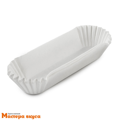 Капсула бумажная овал OV5 для эклер, 4*10,5*2,5см,"Тарталетки" (белая), (миниупак ~25-30шт)