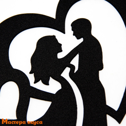 Топпер пластиковый СВАДЕБНАЯ ПАРА, черный силуэт, 16*12,8 см