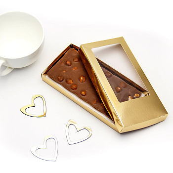 Упаковка для шоколадной плитки 160*80*17 мм (золото) (2-д)