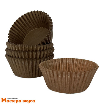 Капсула бумажная для конфет, d-3,5см h-2см,  КОРИЧНЕВАЯ "Тарталетки" 4, (миниупак ~80-100шт)
