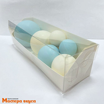 Фигурки из шок. глазури "Набор 6 шаров", БЕЛО-ГОЛУБОЙ, d~5.5/ 4.5/ 3.5/ 2.5 см