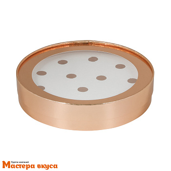 Упаковка для конфет 12 шт тубус с окном d200 h35мм (золото) (3-д)