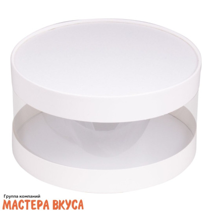 Упаковка для сладостей тубус прозрачные стенки d120 h70мм (белый) (2-д)