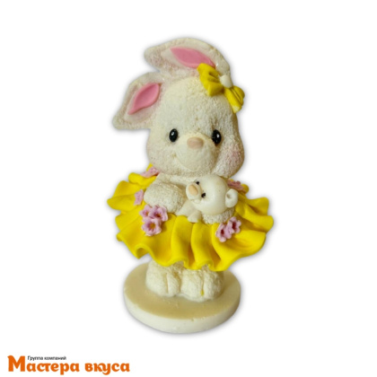 Фигурка из шок. глазури "Зайка с мишкой", h~9 см 