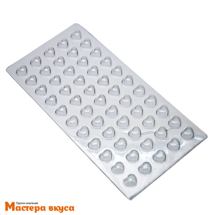 Форма для шоколада пластиковая СЕРДЕЧКИ МИНИ, (55 ячеек)
