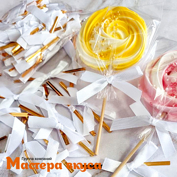 Твист-лента бант БЕЛЫЙ, 8-10 см, (упак 10 шт)