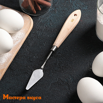 Палета (мастихин) лопатка металлическая 19 см, с деревянной ручкой "Деко"