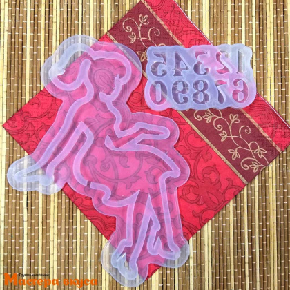 Форма для леденцов силиконовая ДЕВУШКА (топпер) + ЦИФРЫ, 16*12,5 см 