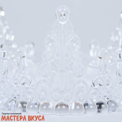 Декор для торта КОРОНА ХРУСТАЛЬНАЯ, белая , d- 10 см, h-6,5 см