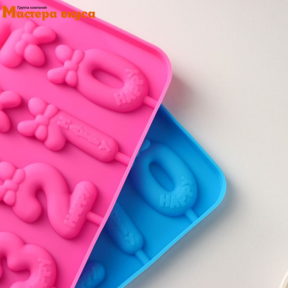 Форма для леденцов силиконовая ЦИФРЫ-ДЕВОЧКИ, (10 ячеек) 22*14*1 см