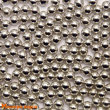 Украшение сахаристое Шарики металл Серебряные d5мм, 50 гр