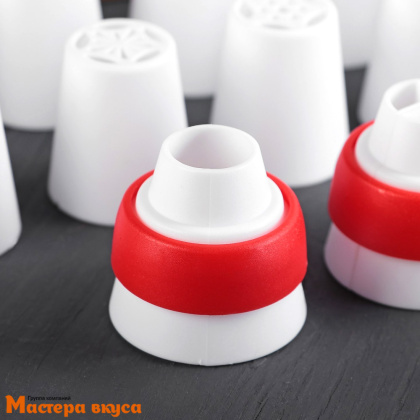 Набор кондитерский (8 насадок d-3.5см + 2 адаптера) для зефира и безе, пластик