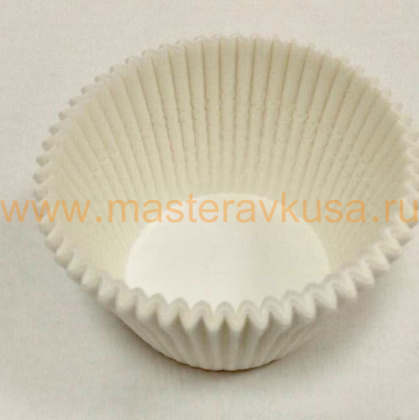 Капсула  бумажная круглая, d-5,5см h-4,3см, БЕЛАЯ "Тарталетки" 140, (миниупак ~20-25шт)