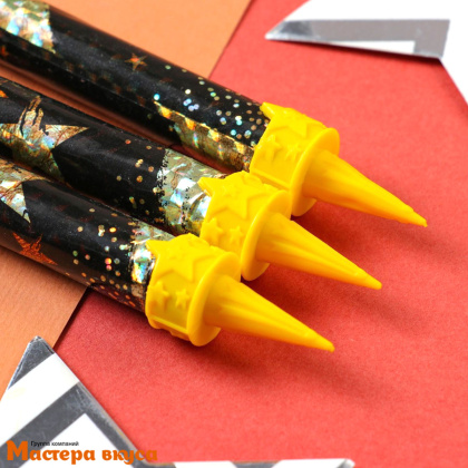 Фейерверк, холодный фонтан 12,5 см, золотой со звездами, (упак 3 шт)