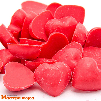 Украшение глазурь шоколадная "Сердечко красное" 50гр