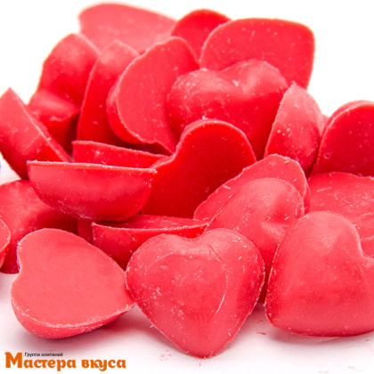 Украшение глазурь шоколадная "Сердечко красное" 50гр