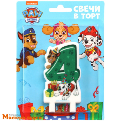 Свеча-цифра  С ДНЕМ РОЖДЕНИЯ мульт Щенячий патруль (8,5*5 см) - 4 © 