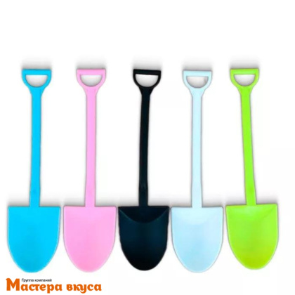 Ложка пластиковая десертная (лопатка), 12 см, цвет микс (упак 5 шт)