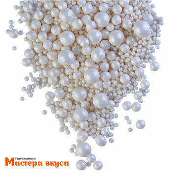 Посыпка Шарики зерновые Блестящие микс БЕЛЫЙ №736 (d2-7мм), 50 гр
